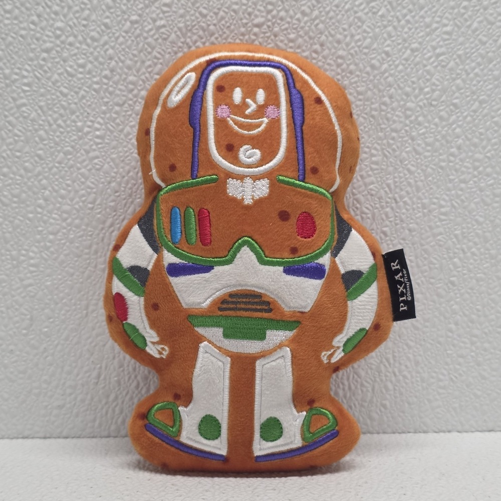 Chewy Pixar Buzz Lightyear Gingerbread Cookie Squeak Plush Toy